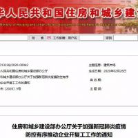 住建部針對(duì)疫后砂石企業(yè)復(fù)產(chǎn)復(fù)工保證發(fā)布《關(guān)于加強(qiáng)新冠肺炎疫情防控有序推動(dòng)企業(yè)開復(fù)工工作的通知》
